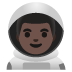 👨🏿‍🚀 man astronaut: dark skin tone display on Google